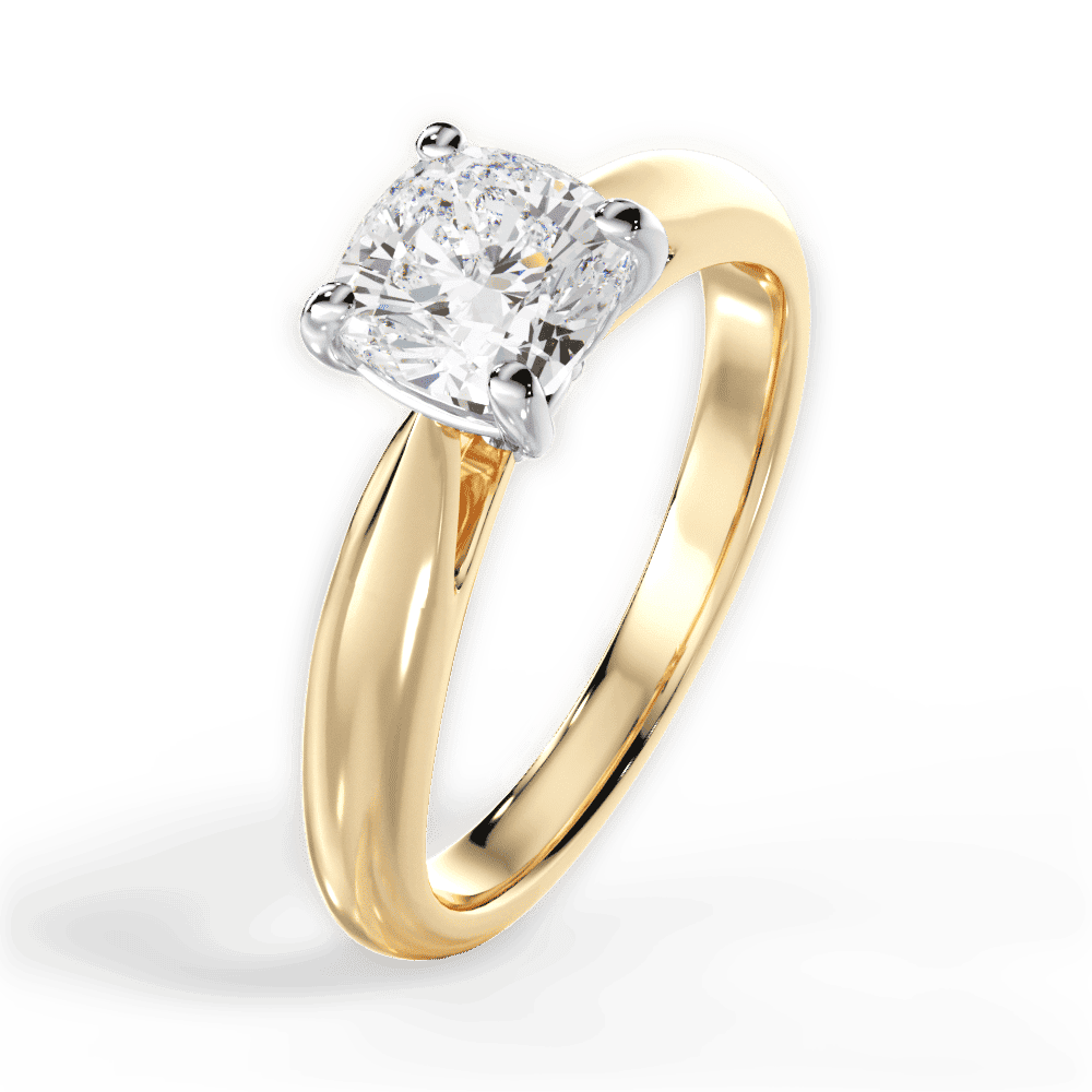 14kt Yellow Gold/18kt Yellow Gold/cushion/perspective