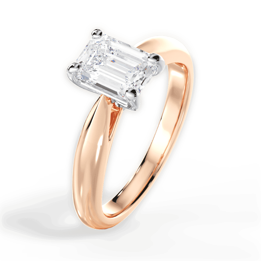 14kt Rose Gold/18kt Rose Gold/emerald/perspective