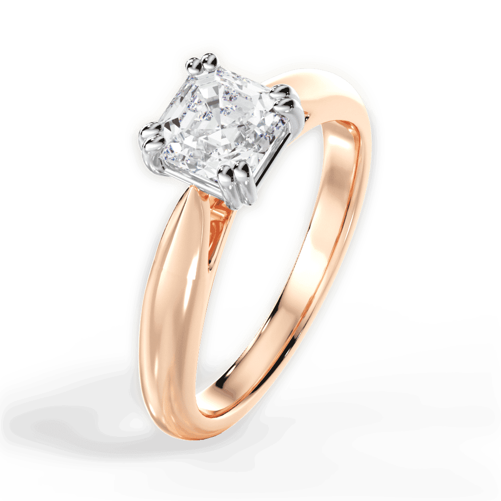 14kt Rose Gold/18kt Rose Gold/asscher/perspective