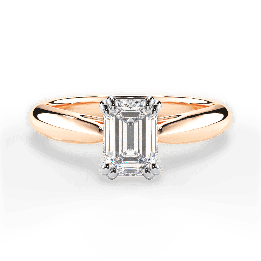 14kt Rose Gold/18kt Rose Gold/emerald/top