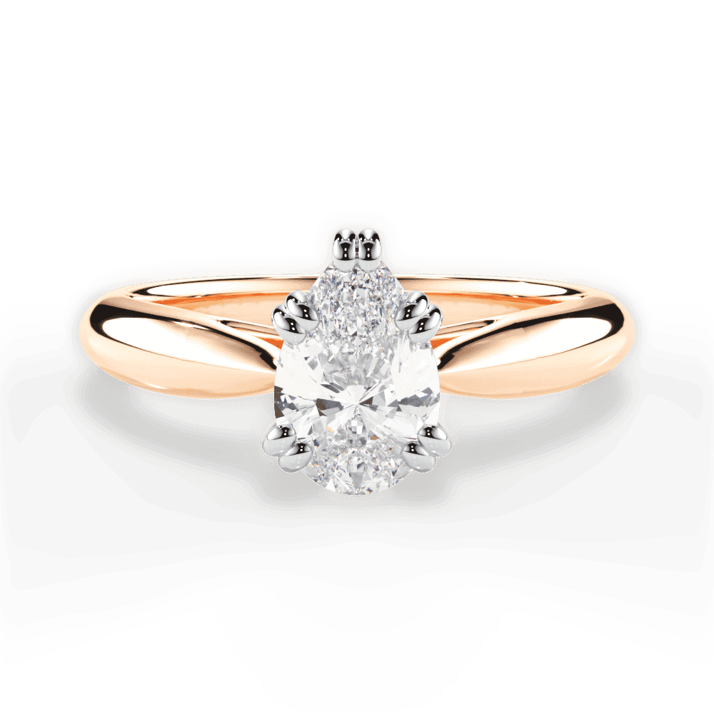 14kt Rose Gold/18kt Rose Gold/pear/top