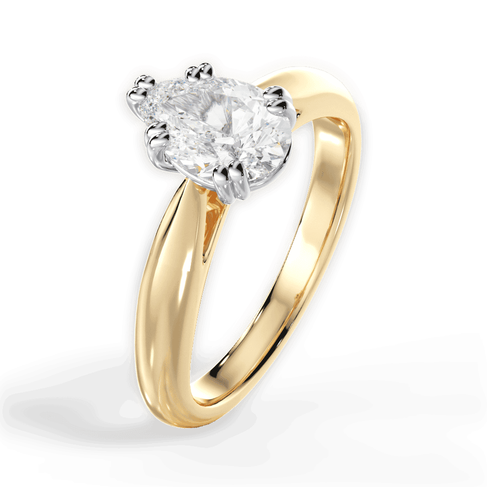 14kt Yellow Gold/18kt Yellow Gold/pear/perspective