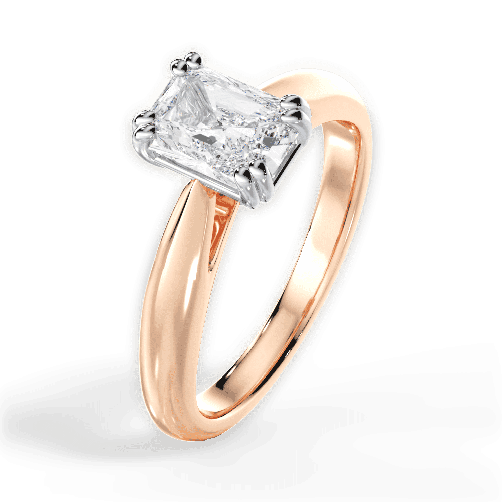 14kt Rose Gold/18kt Rose Gold/radiant/perspective