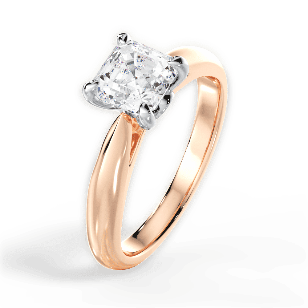 14kt Rose Gold/18kt Rose Gold/asscher/perspective