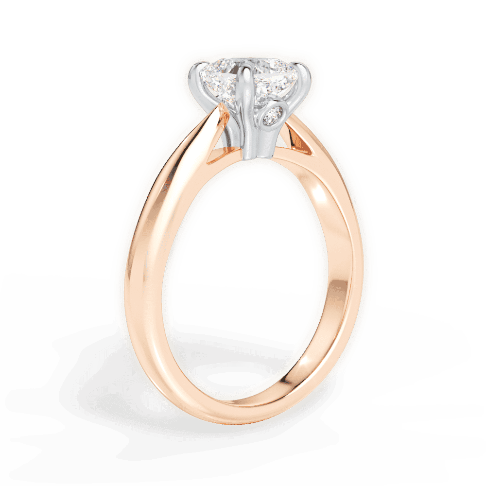 14kt Rose Gold/18kt Rose Gold/cushion/front