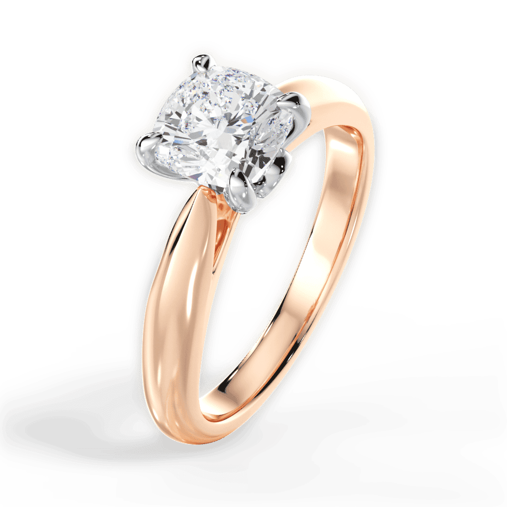 14kt Rose Gold/18kt Rose Gold/cushion/perspective