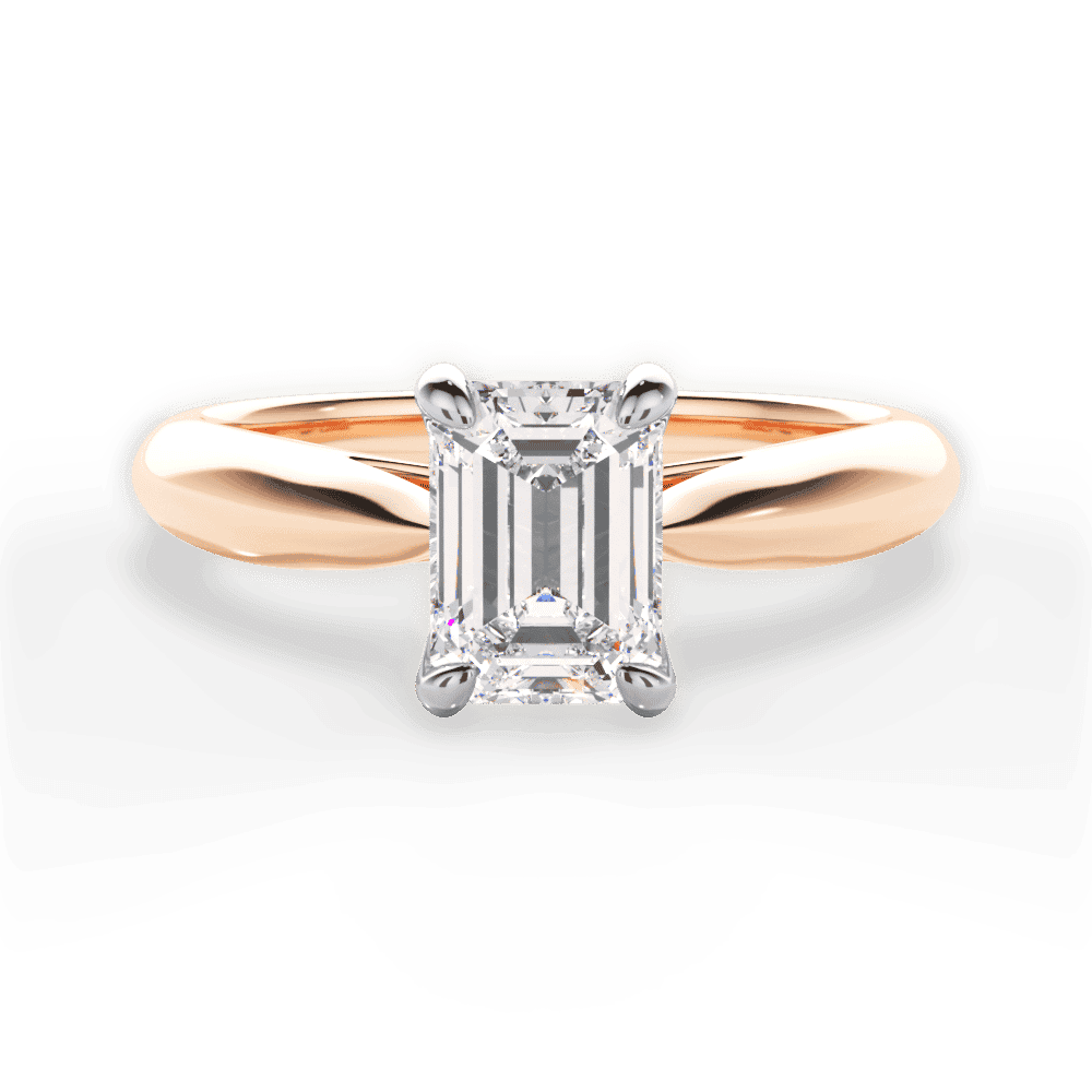 14kt Rose Gold/18kt Rose Gold/emerald/top