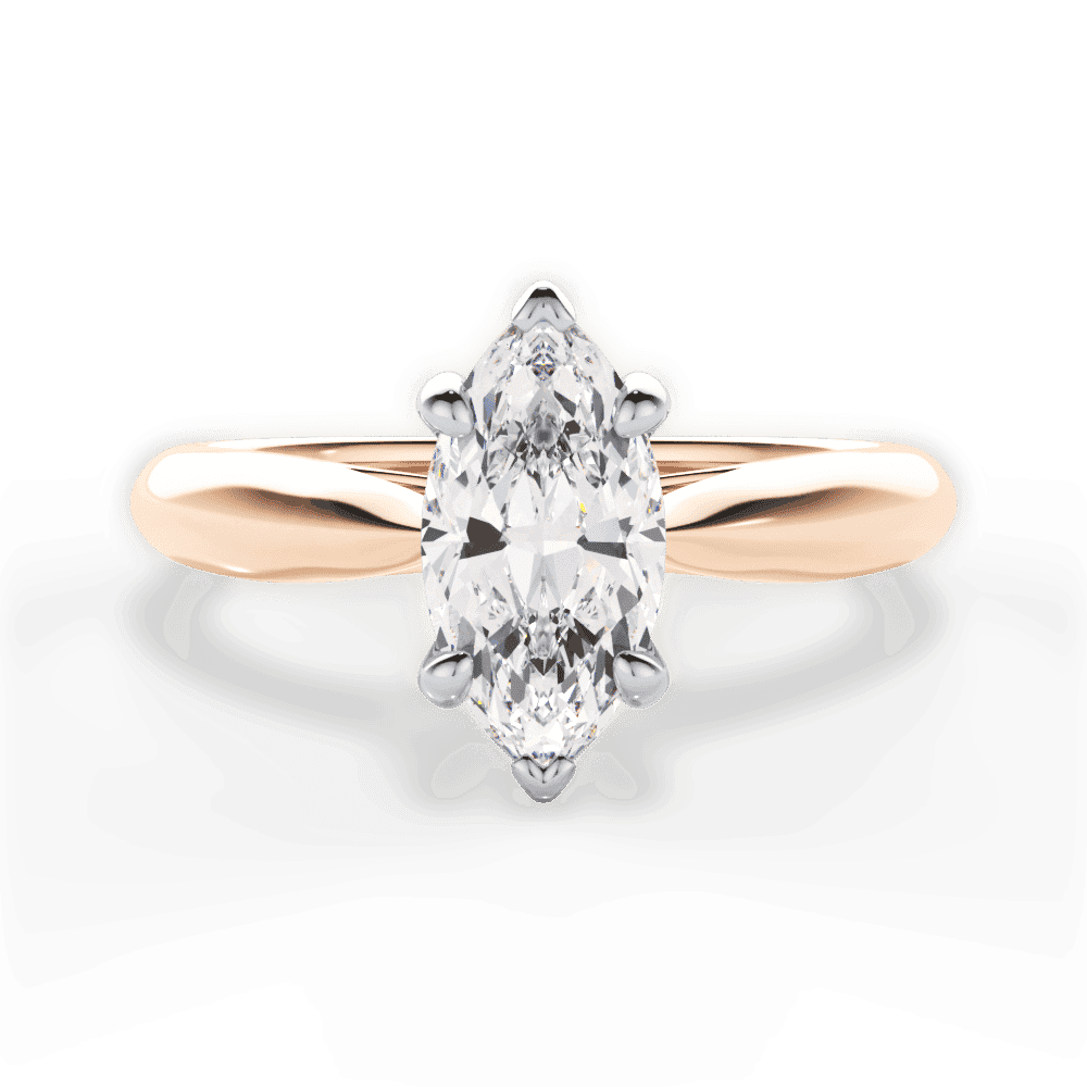 14kt Rose Gold/18kt Rose Gold/marquise/top