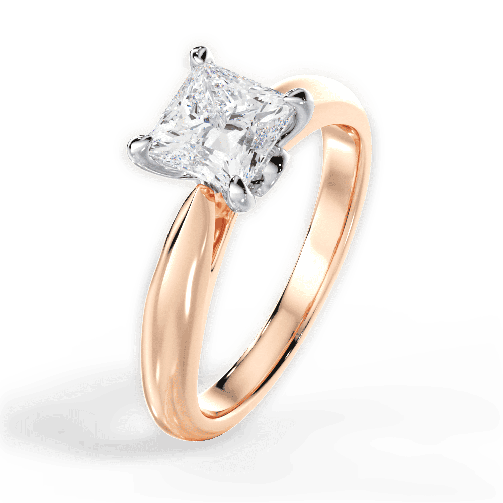14kt Rose Gold/18kt Rose Gold/princess/perspective