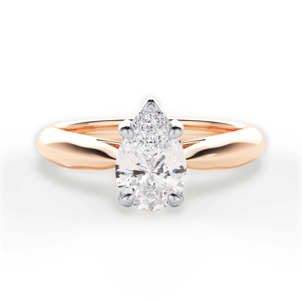 14kt Rose Gold/18kt Rose Gold/pear/top