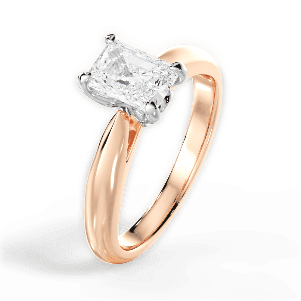 14kt Rose Gold/18kt Rose Gold/radiant/perspective