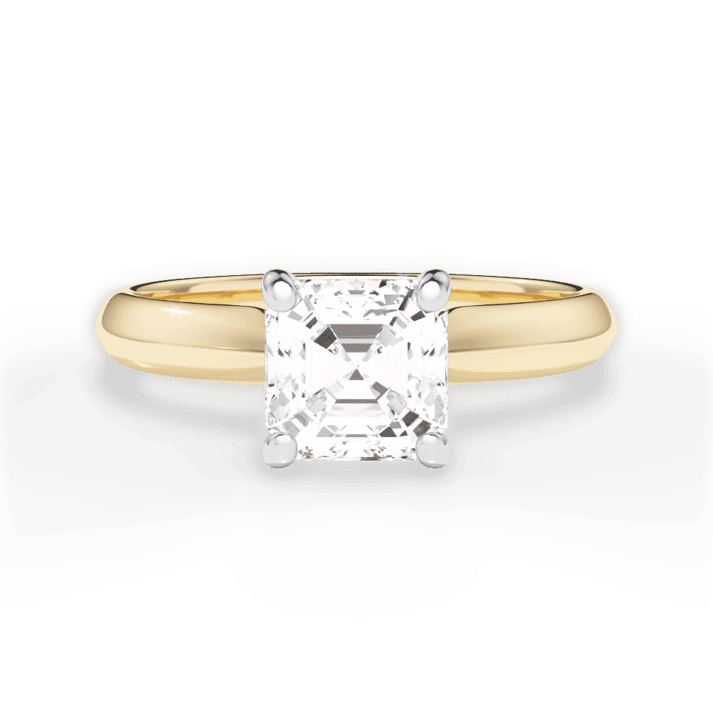 14kt Yellow Gold/18kt Yellow Gold/asscher/top