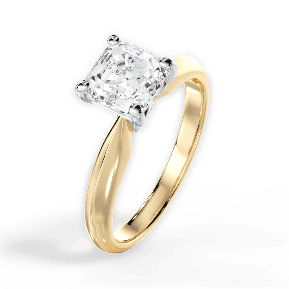 14kt Yellow Gold/18kt Yellow Gold/asscher/perspective