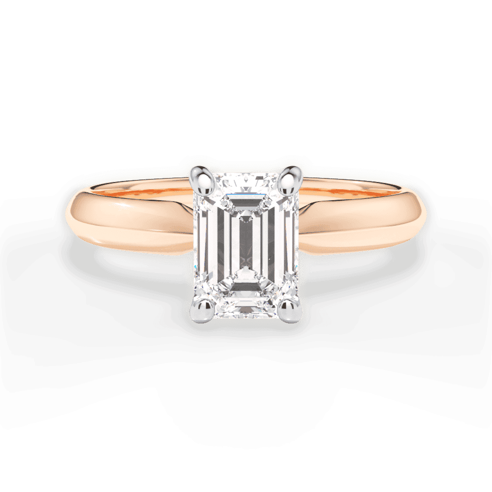 14kt Rose Gold/18kt Rose Gold/emerald/top