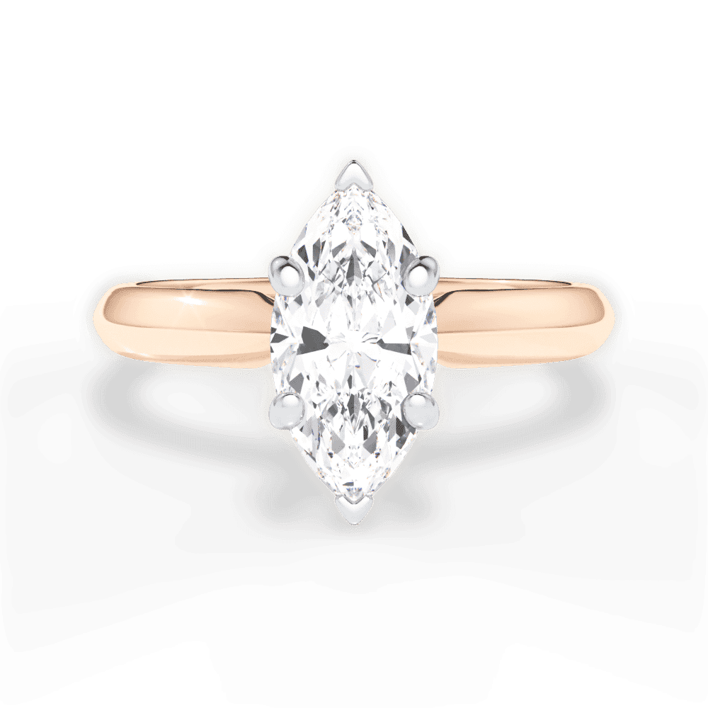 14kt Rose Gold/18kt Rose Gold/marquise/top