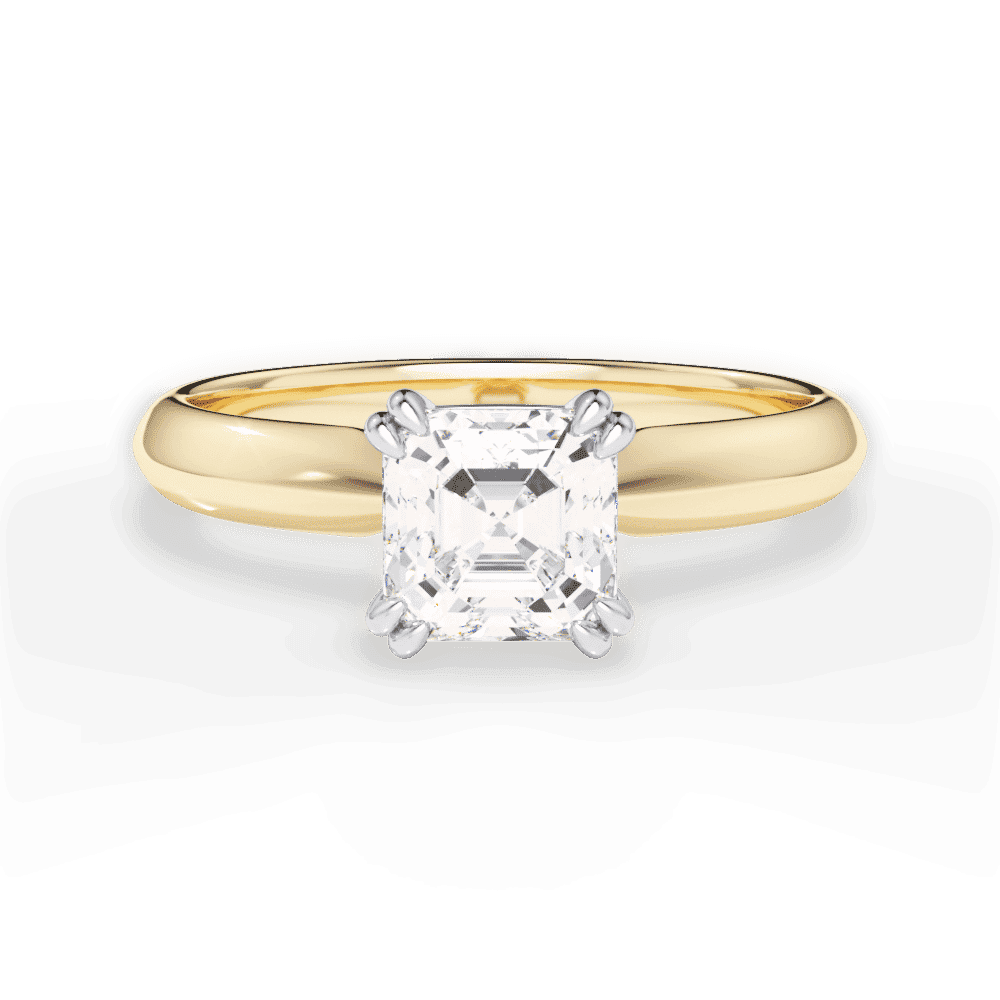 14kt Yellow Gold/18kt Yellow Gold/asscher/top
