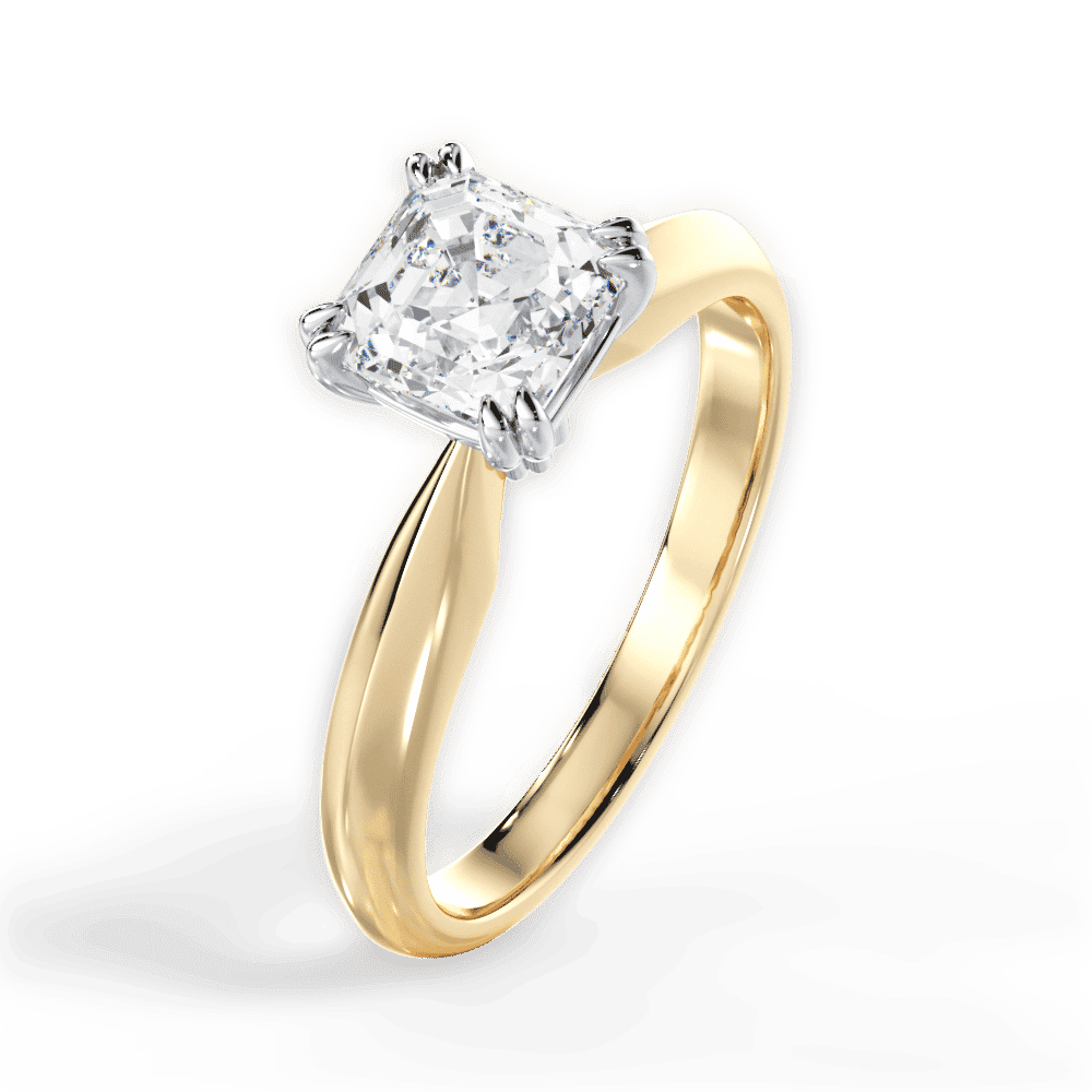 14kt Yellow Gold/18kt Yellow Gold/asscher/perspective