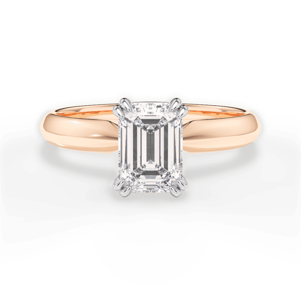 14kt Rose Gold/18kt Rose Gold/emerald/top