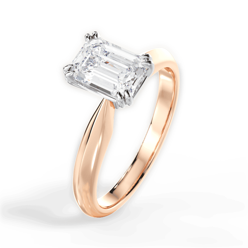 14kt Rose Gold/18kt Rose Gold/emerald/perspective