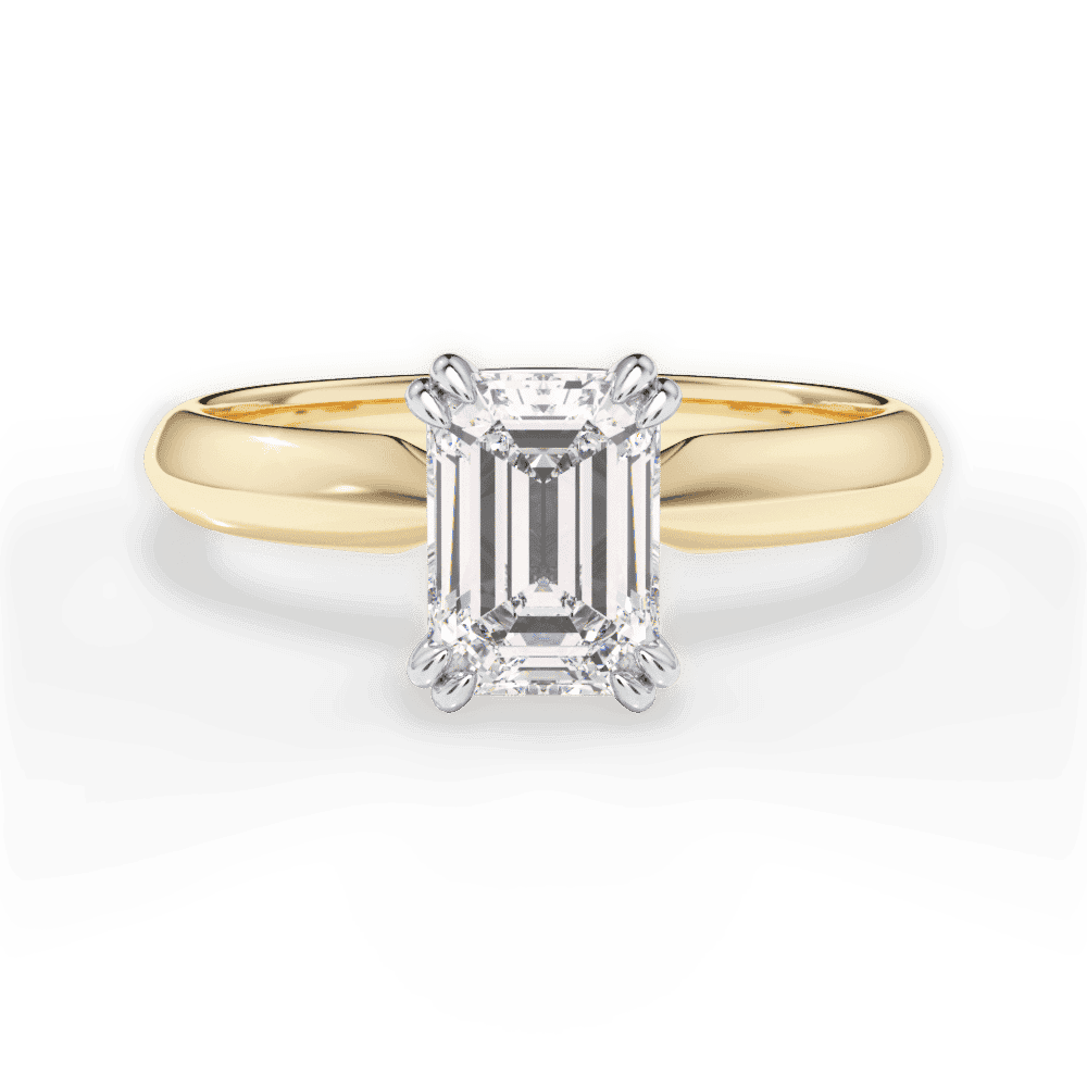 14kt Yellow Gold/18kt Yellow Gold/emerald/top