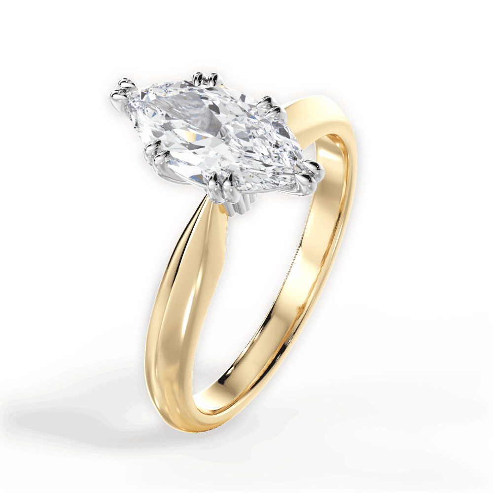 14kt Yellow Gold/18kt Yellow Gold/marquise/perspective