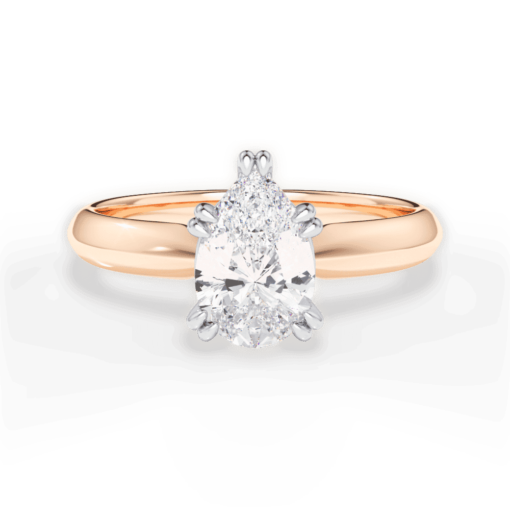 14kt Rose Gold/18kt Rose Gold/pear/top