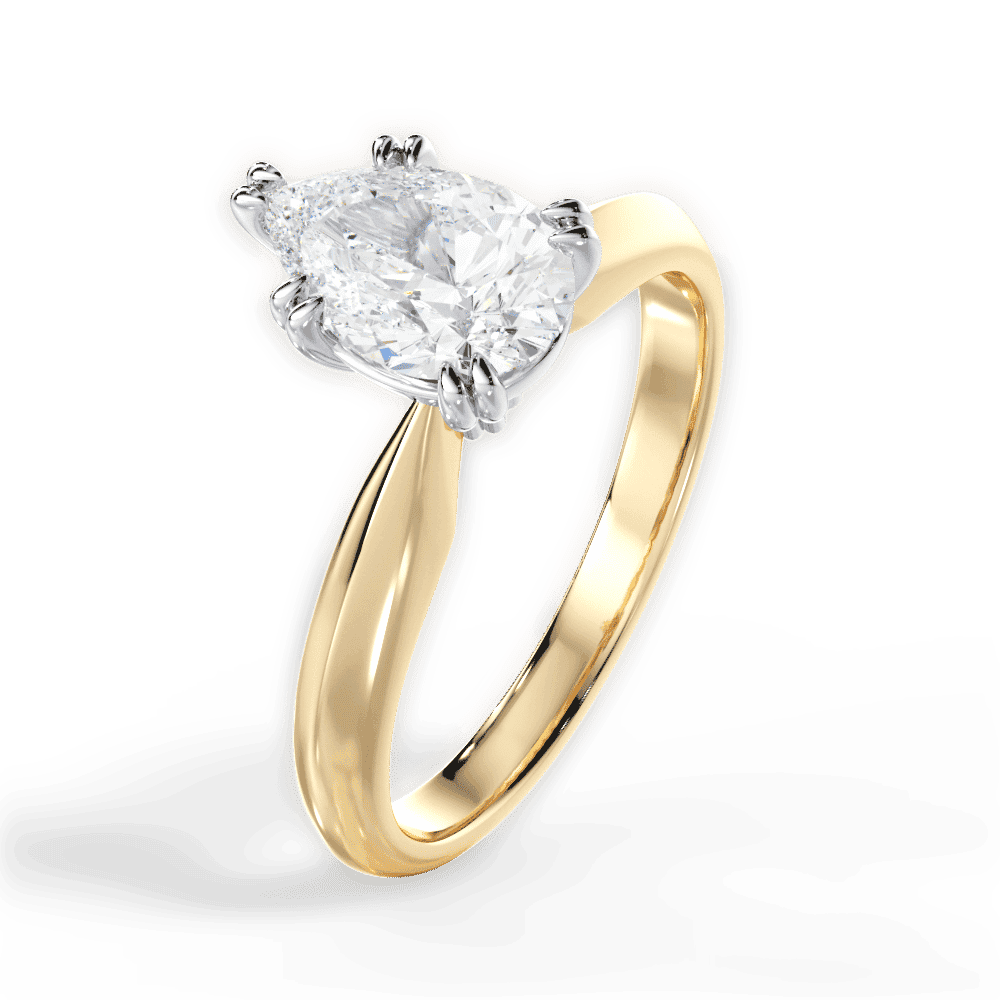 14kt Yellow Gold/18kt Yellow Gold/pear/perspective