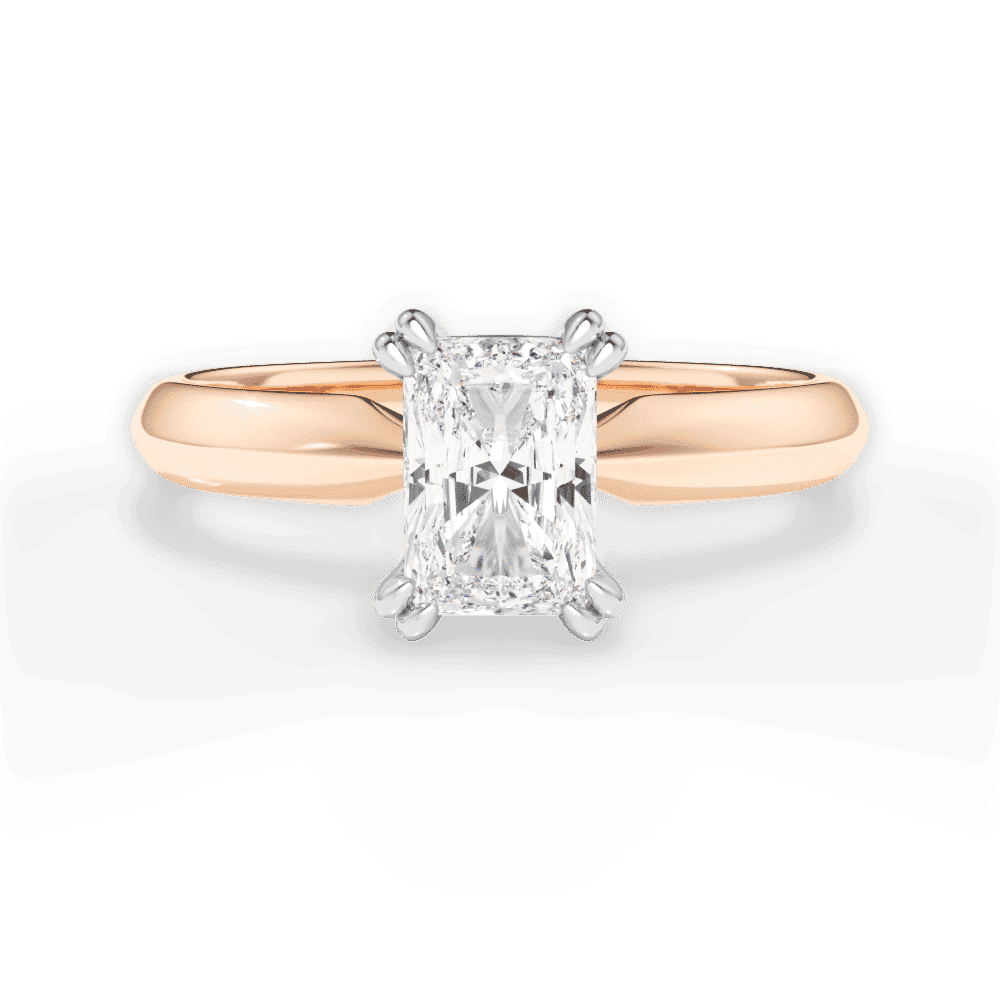 14kt Rose Gold/18kt Rose Gold/radiant/top