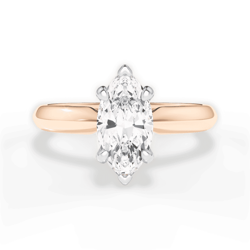 14kt Rose Gold/18kt Rose Gold/marquise/top