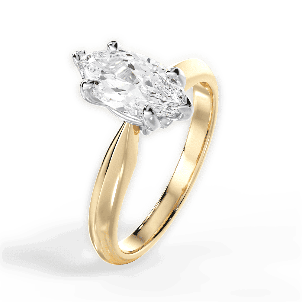 14kt Yellow Gold/18kt Yellow Gold/marquise/perspective