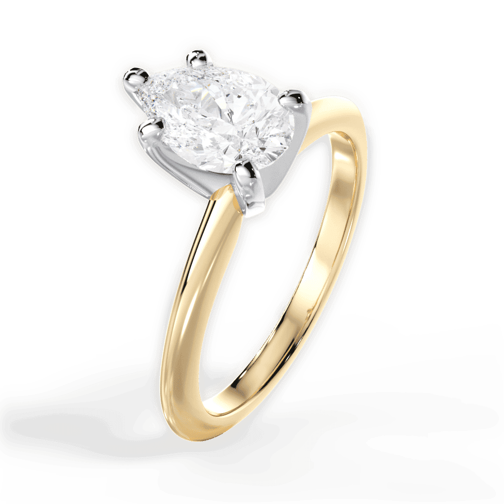 14kt Yellow Gold/18kt Yellow Gold/pear/perspective