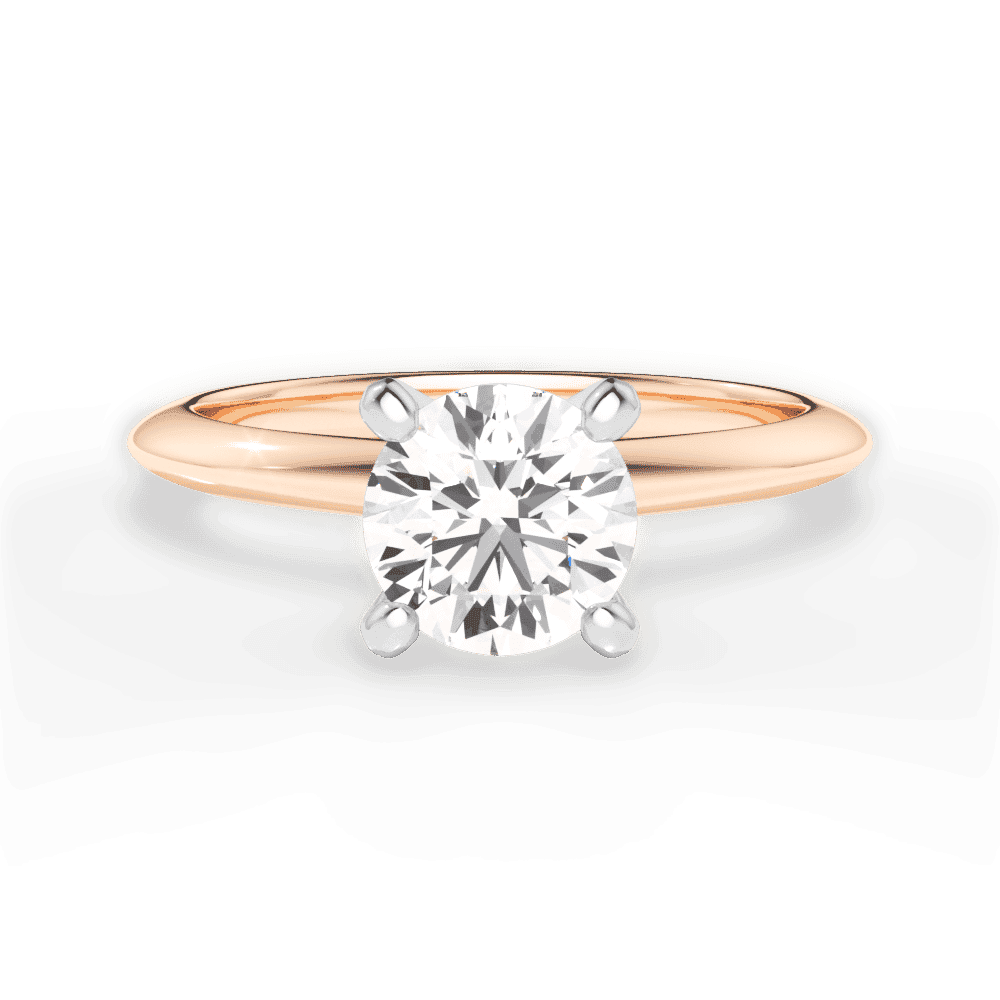 14kt Rose Gold/18kt Rose Gold/round/top