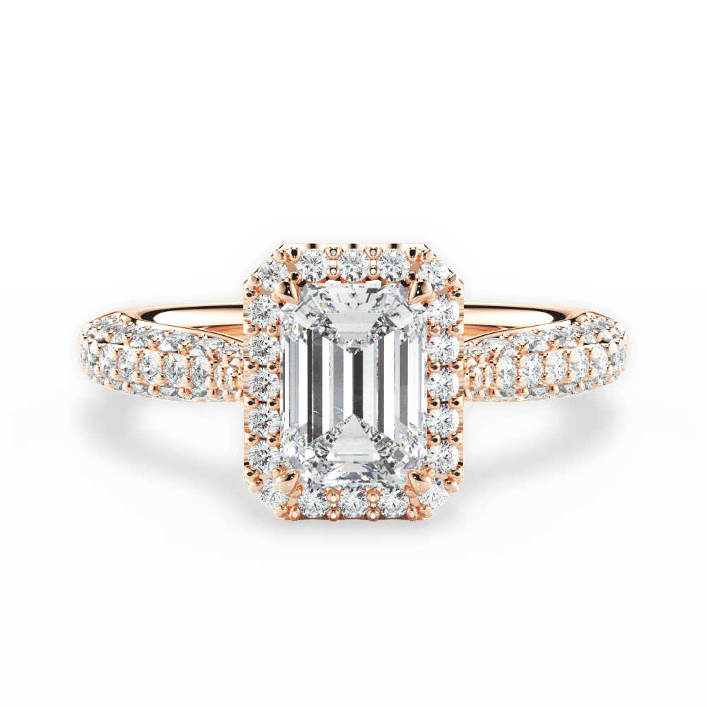 14kt Rose Gold/18kt Rose Gold/emerald/top