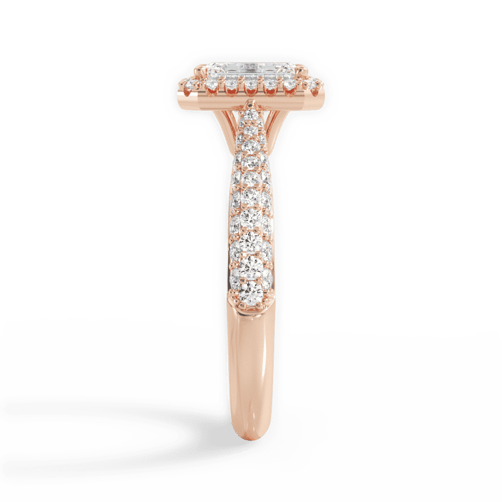 14kt Rose Gold/18kt Rose Gold/emerald/side