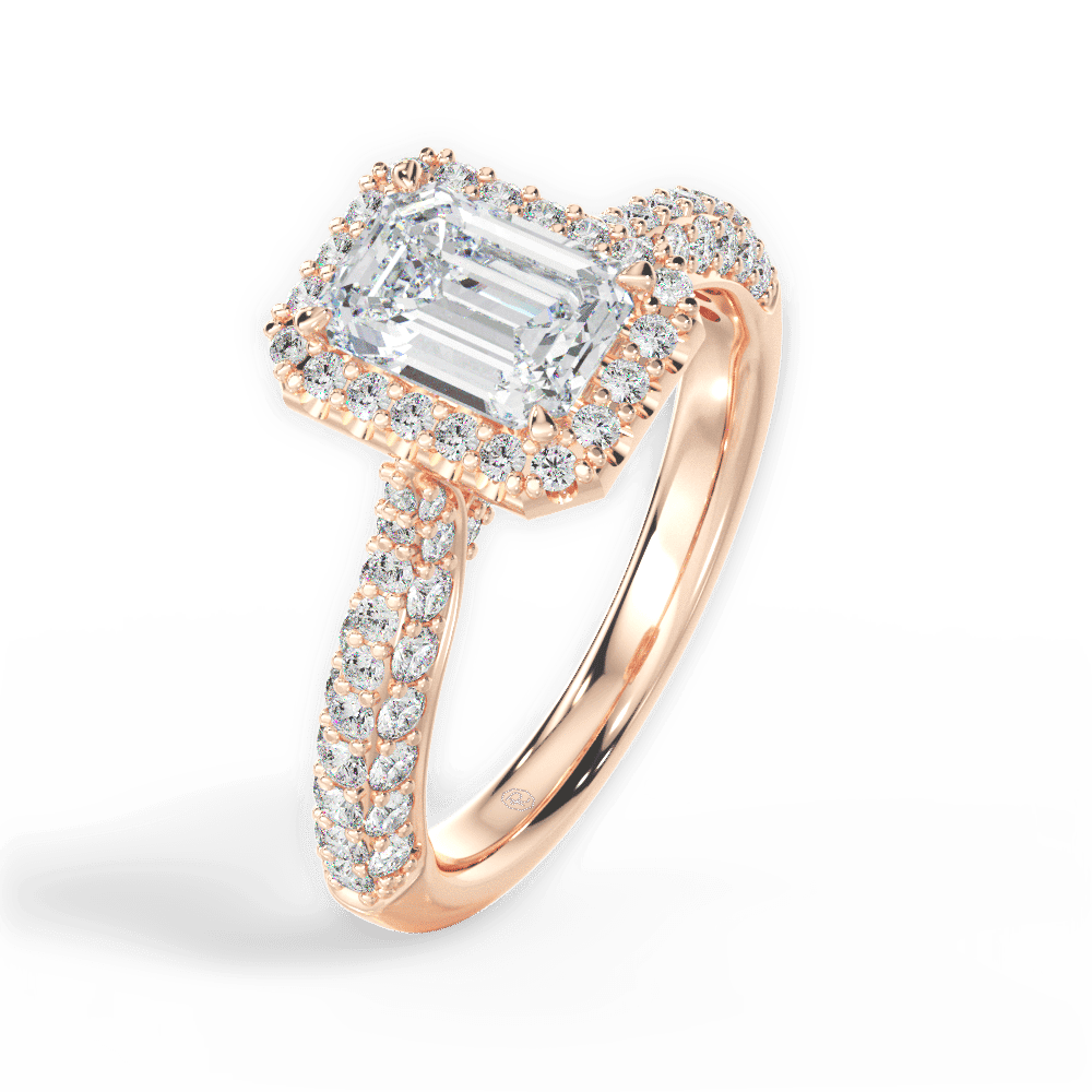 14kt Rose Gold/18kt Rose Gold/emerald/perspective