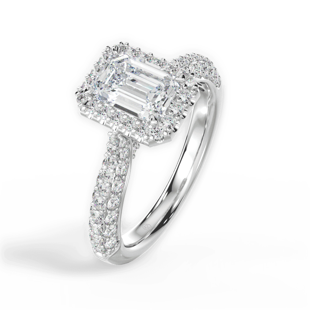 14kt White Gold/18kt White Gold/Platinum/emerald/perspective