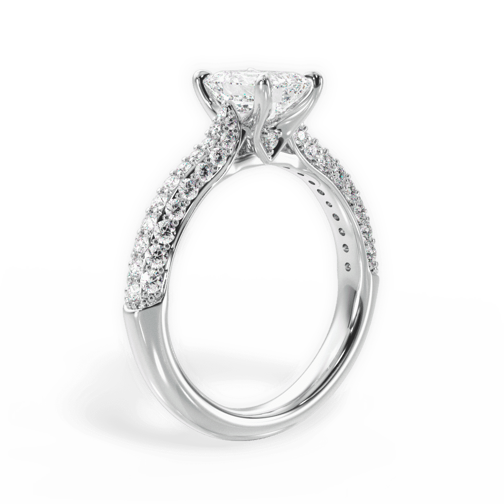 14kt White Gold/18kt White Gold/Platinum/emerald/front