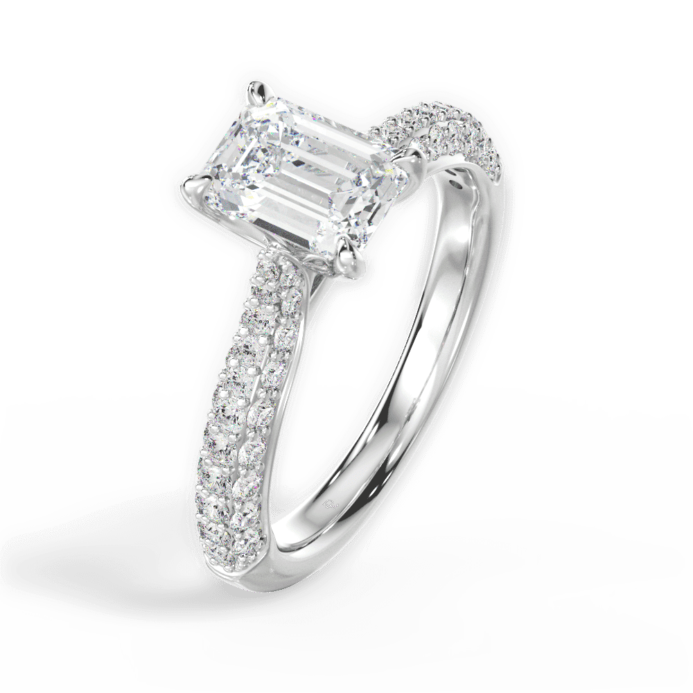 14kt White Gold/18kt White Gold/Platinum/emerald/perspective