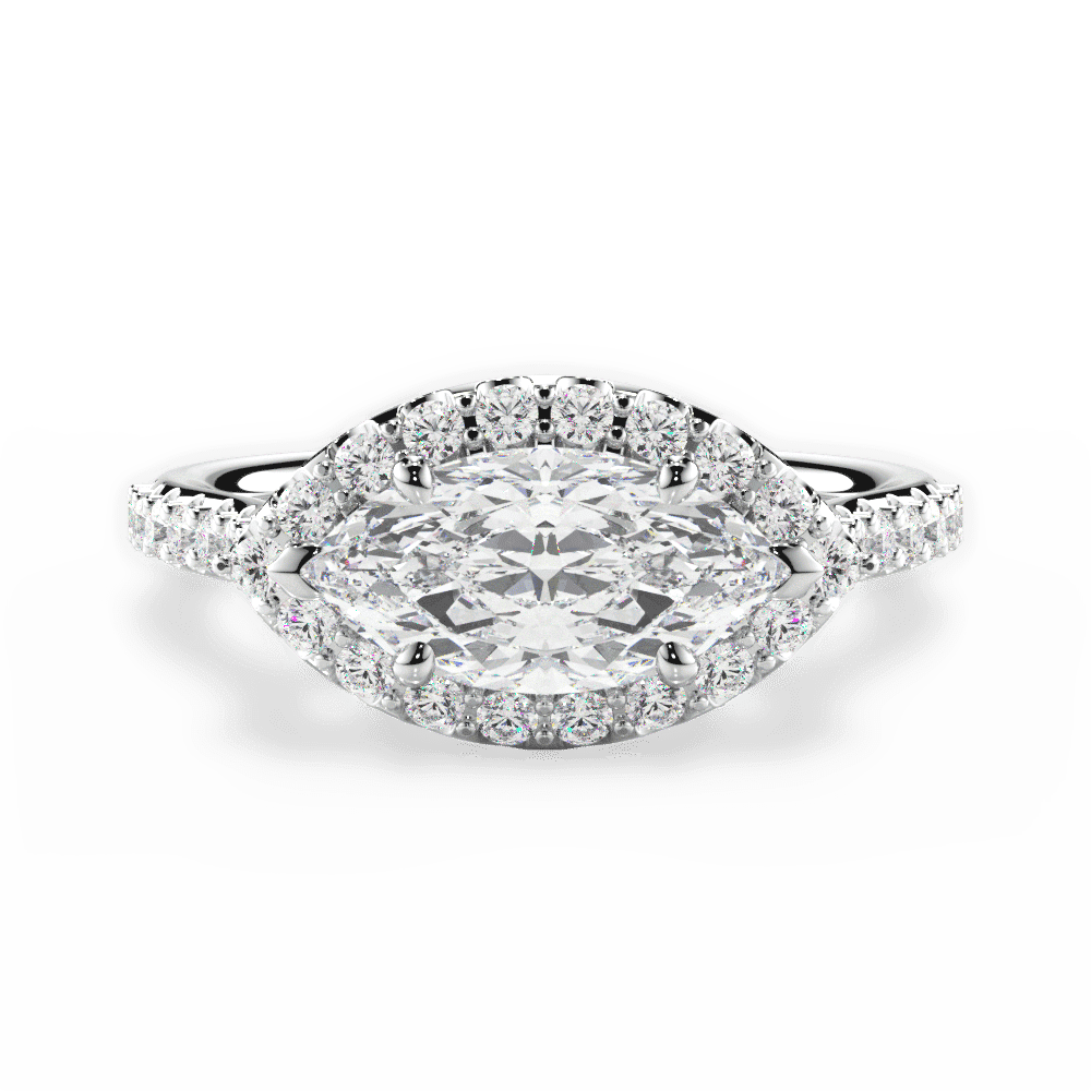 14kt White Gold/18kt White Gold/Platinum/marquise/top