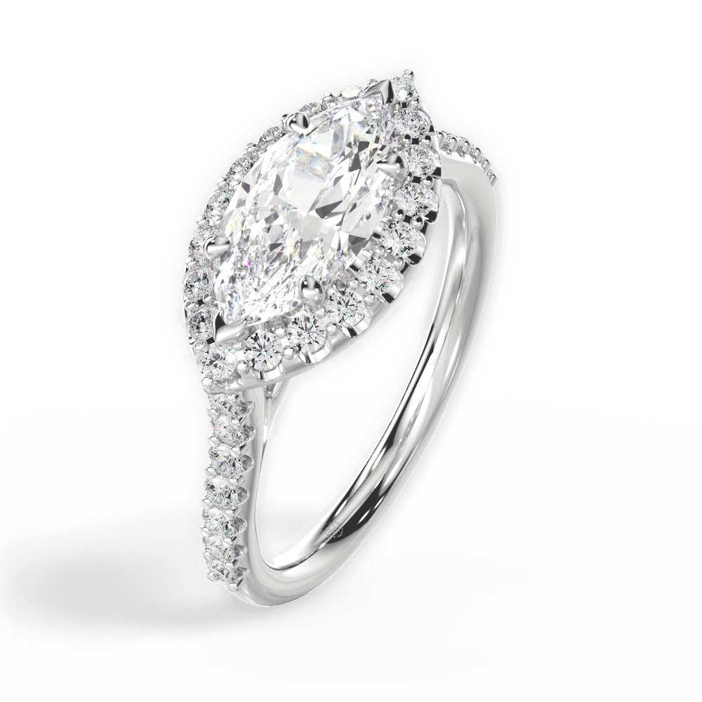 14kt White Gold/18kt White Gold/Platinum/marquise/perspective