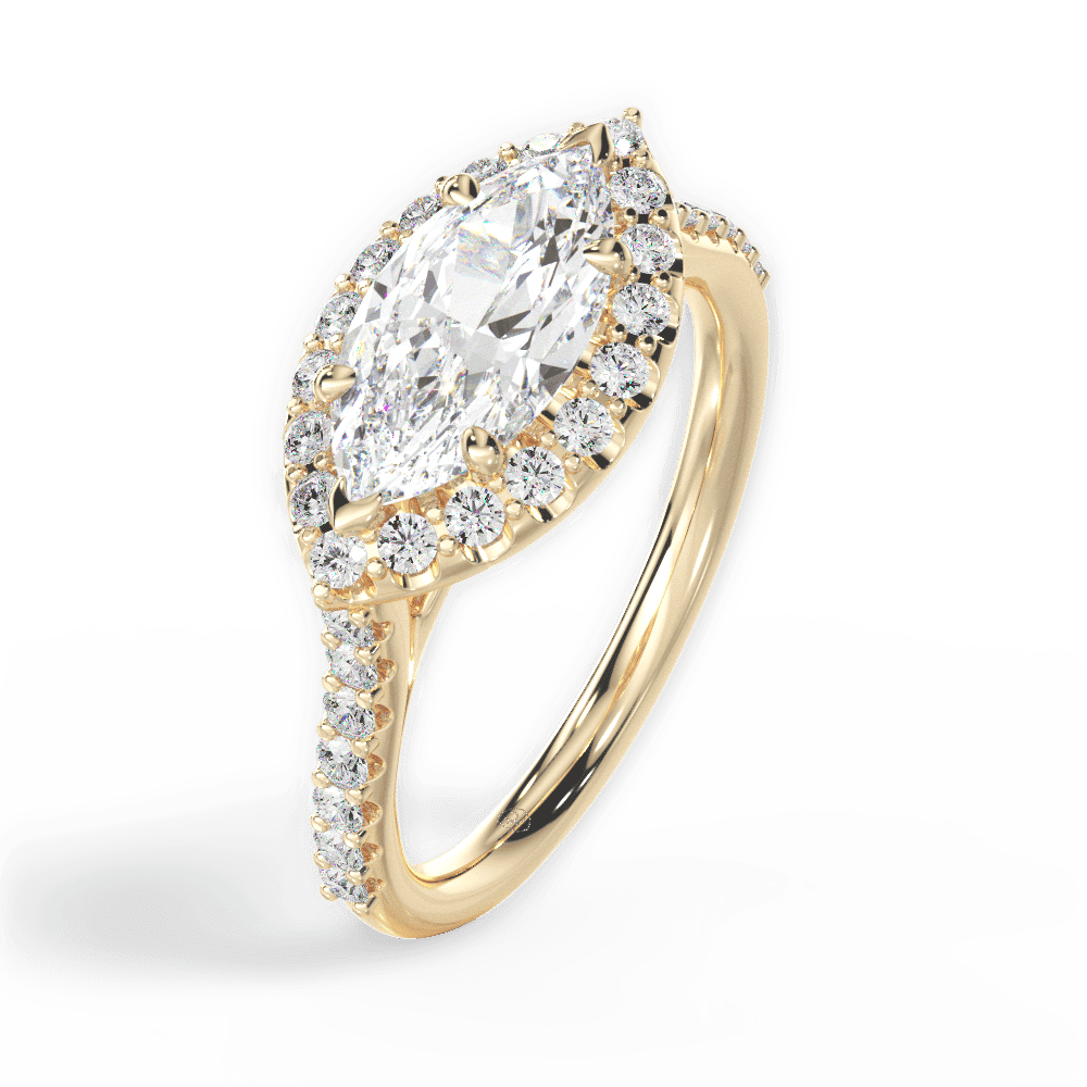 14kt Yellow Gold/18kt Yellow Gold/marquise/perspective