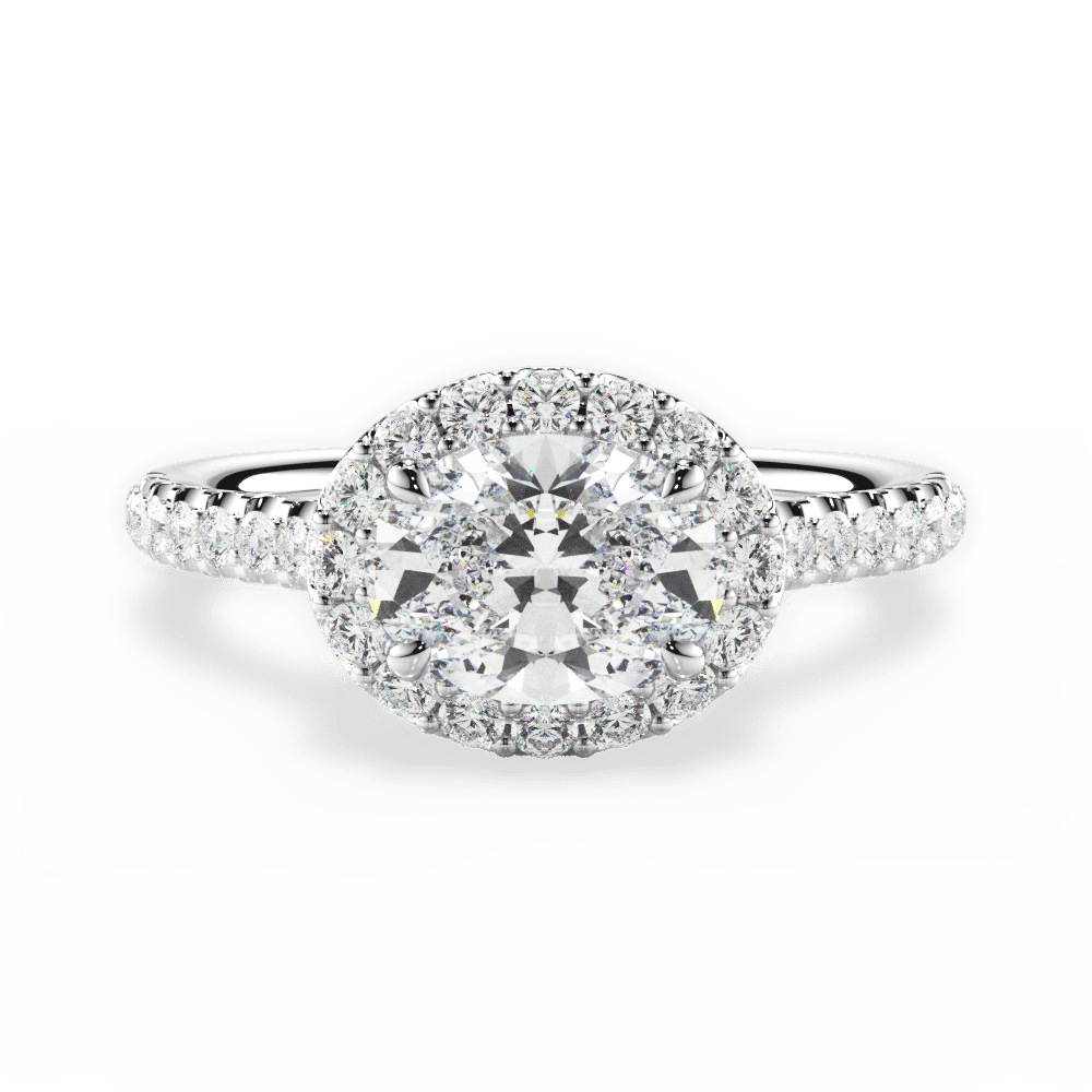 14kt White Gold/18kt White Gold/Platinum/oval/top