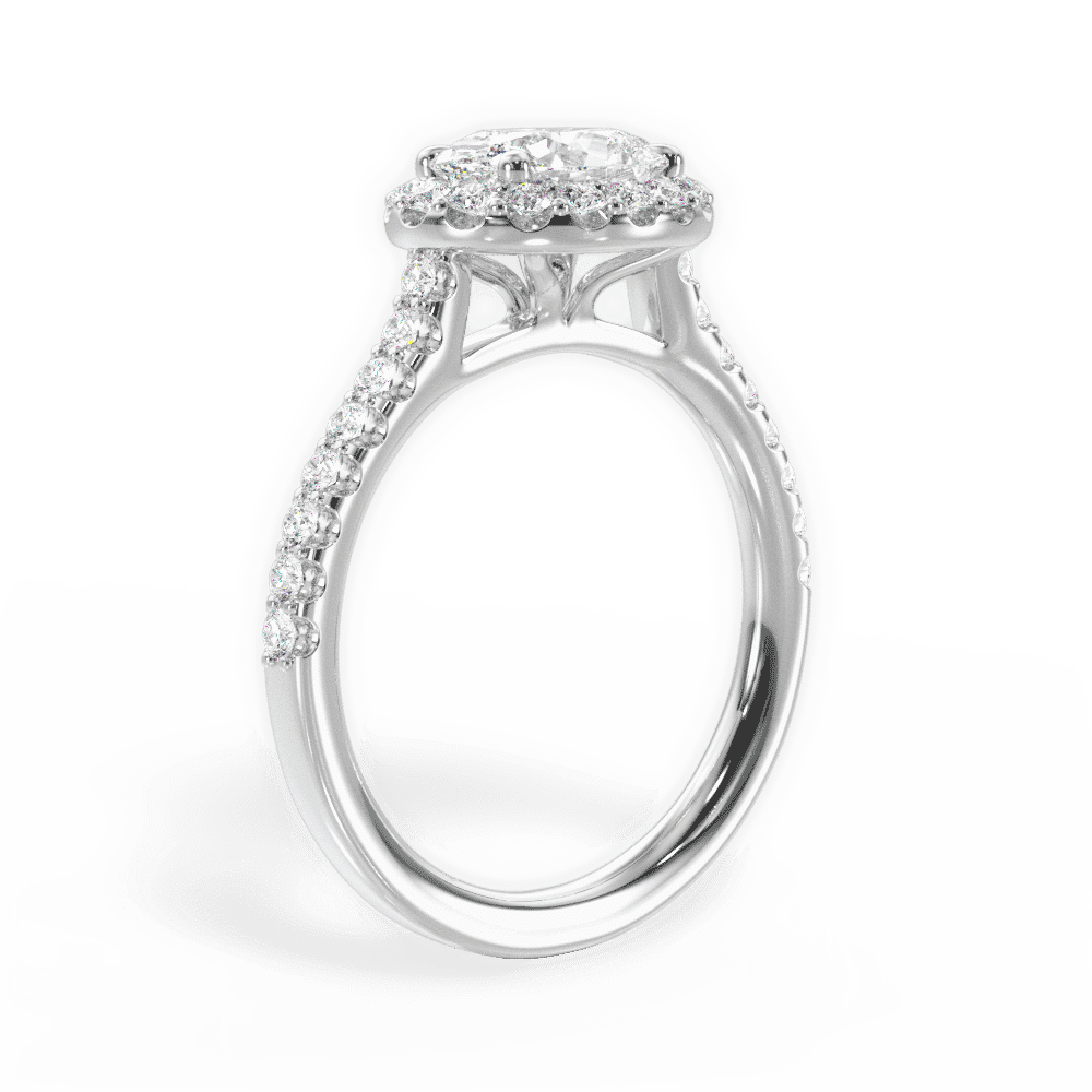 14kt White Gold/18kt White Gold/Platinum/oval/front