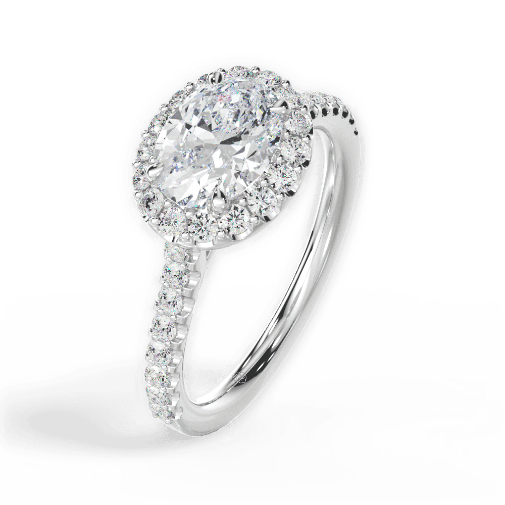 14kt White Gold/18kt White Gold/Platinum/oval/perspective