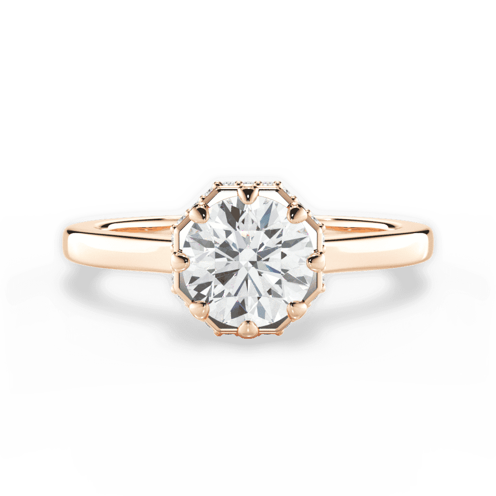 14kt Rose Gold/18kt Rose Gold/round/top