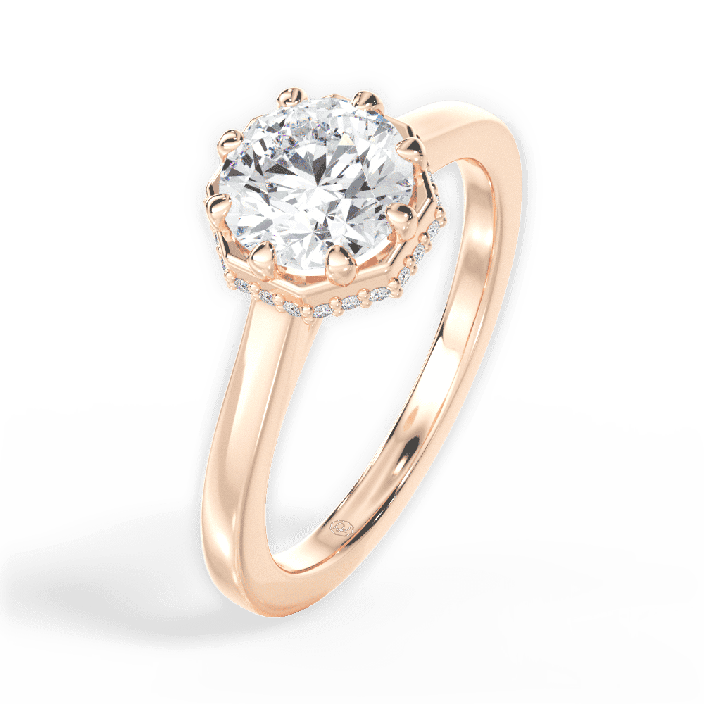 14kt Rose Gold/18kt Rose Gold/round/perspective