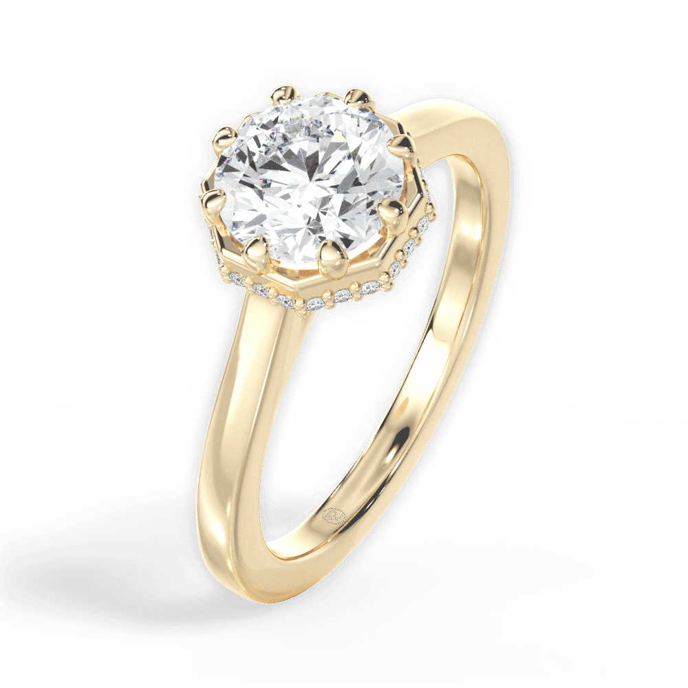 14kt Yellow Gold/18kt Yellow Gold/round/perspective