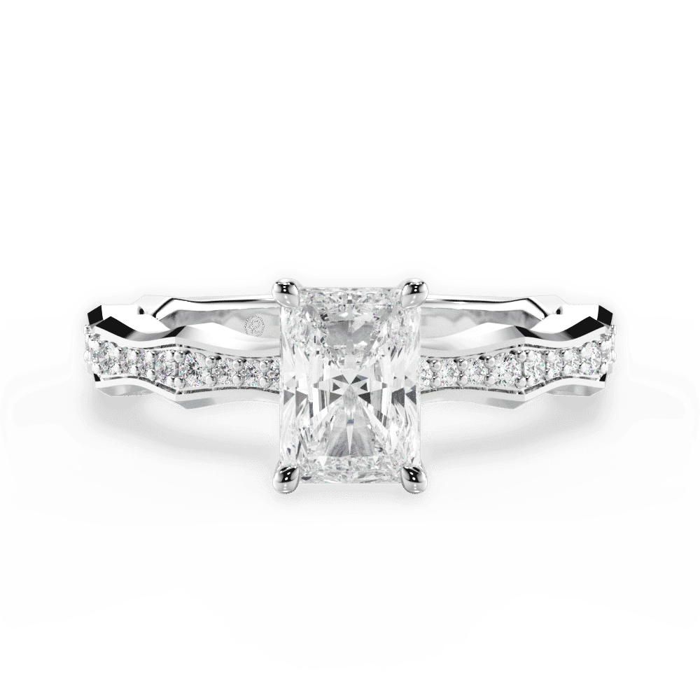 14kt White Gold/18kt White Gold/Platinum/radiant/top