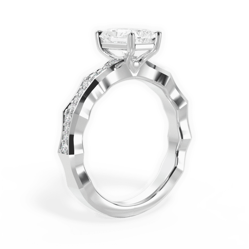 14kt White Gold/18kt White Gold/Platinum/radiant/front