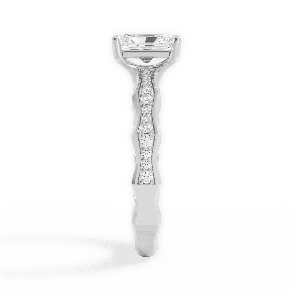 14kt White Gold/18kt White Gold/Platinum/radiant/side